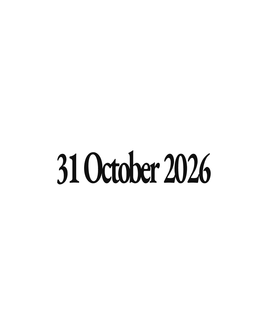 31 OCT 2026